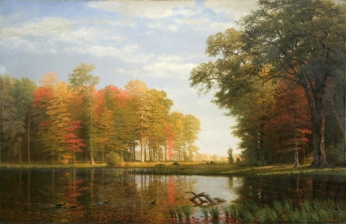Autumn woods (1883) Albert Bierstadt.jpg